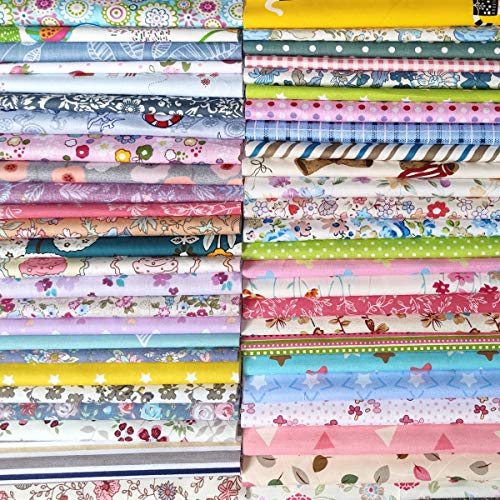 N A 50 piezas de tela de algodón 100% algodón Patchwork 30 x 30 cm tela cuadrados telas paquete de tela aleatoria patrón para DIY costura artesanía decoración, algodón, multicolor, 25p 30x30cm