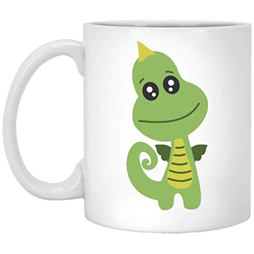 N\A Funny Baby Kids Gift Cute Little Dragon 2 Taza de café Blanca, 11 oz