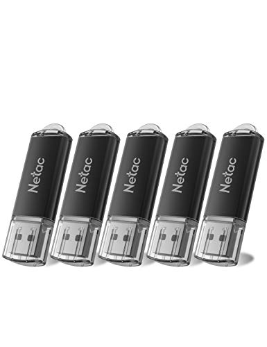 Netac Memoria USB 8gb, Mini Pendrive de Estilo Clásico de Negocio, Pen Drive 8 GB de Aleación de Aluminio con Grabado Láser, Pendrive Pack Compatible con Ordenador/TV Box/Coche, etc(USB 2.0 / Pack 5)
