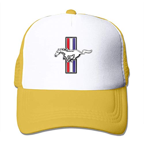 New Personalized The White Ford Mustang Logo Geek Cricket Cap for Boys Trucker Hats Black,Sombreros y Gorras