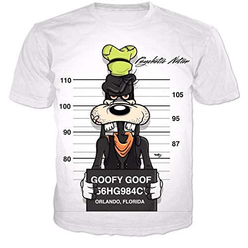 Nololy para Mujer/Hombre de Dibujos Animados Goofy Goofy Goofy Funny Hombres 100% Camiseta de algodón Camiseta gráfica Personalidad O-Cuello Suelto Top