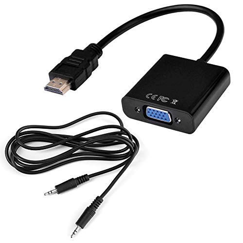 OcioDual Cable Adaptador HDMI Macho a VGA Hembra con Salida de Audio Mini Jack 3,5mm Negro Convertidor Conversor Full HD 1080p OcioDual Cable Adaptador HDMI Macho a VGA Hembra con Salida de Audio Mini Jack 3,5mm Negro Convertidor Conversor Full HD 1080p