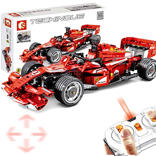 Oeasy Technic - Coche para Ferrari F1, 585 piezas 2.4G Mando a distancia FRR-F1 con motores, compatible con Lego