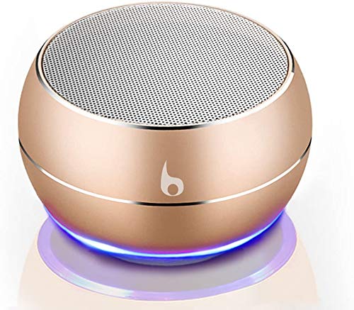 OKE Mini Altavoz Bluetooth, Caja de música inalámbrica Bluetooth portátil, Estuche metálico（Gold）