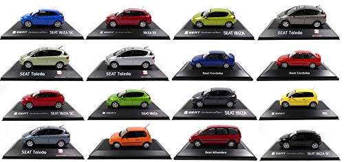 OPO 10 - Lote de 16 Coches 1/43 Compatible con Seat: Ibiza Cordoba Alhambra Arosa (SEL19)