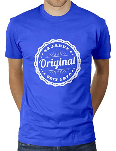 Original desde 1976-44 años – Regalo de cumpleaños divertido – Camiseta para hombre de KaterLikoli azul real M
