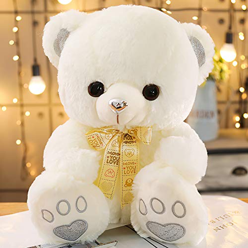 Oso de peluche de regalo XXL de peluche, osito de peluche para niños, habitación de bebé, animal, oso polar, peluche, para niña, niño, blanco, 50 cm