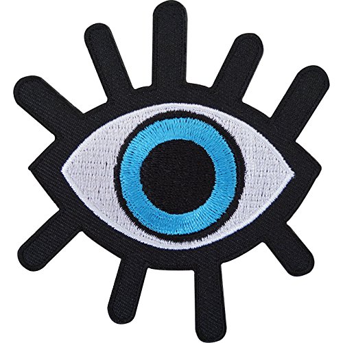 Parche bordado para planchar o coser con el mal de ojo, color negro Parche bordado para planchar o coser con el mal de ojo, color negro