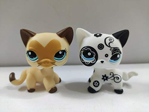 Pet Shop 2pcs/Lot Littlest LPS#3573 Yellow White Short Hair Cat Kid Toy Pet Shop 2pcs/Lot Littlest LPS#3573 Yellow White Short Hair Cat Kid Toy