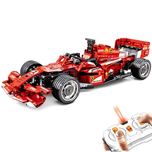 PEXL Technik Fórmula 1 FRR-F1 Auto 2.4G Coche teledirigido RC F1 Rally Auto Juego de construcción, 585 piezas de sujeción compatible con bloques de danés