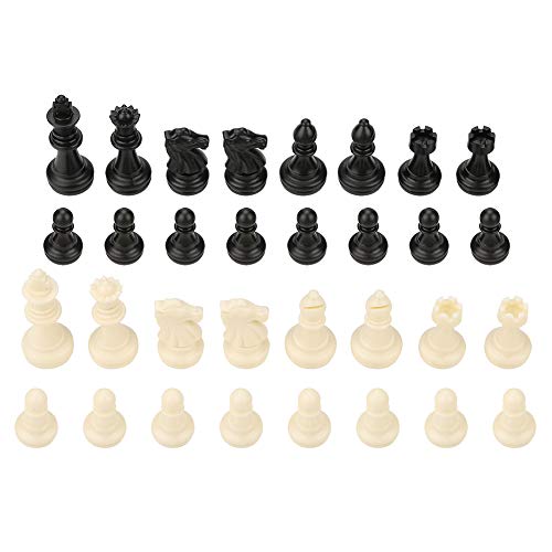 Piezas de ajedrez de Plástico, Piezas de ajedrez de Plástico Hechas a Mano estándar Internacional 32 Piezas de ajedrez para reemplazar Piezas de señorita
