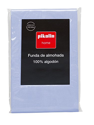 Pikolin Home - Almohadón, funda de almohada, 100% algodón, almohadas de 90 y 105cm, color azul claro (Todas las medidas)