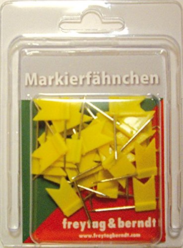 Pin Fähnchen gelb: 30 Stk. Packung, 32 mm Stecklänge: F GE