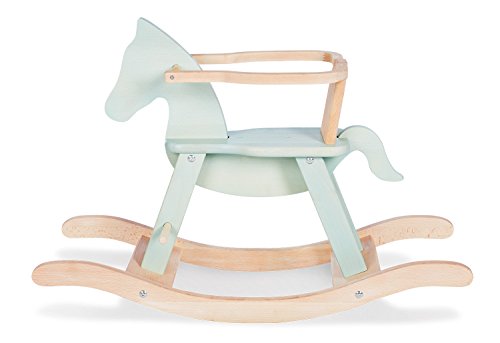 PINOLINO 242494 - Caballo balancín Pinolino con anilla de madera maciza, anillo extraíble, kit de conversión incluido, para niños a partir de 9 meses, color menta/natural