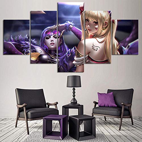 Pintura de Lienzo decoración del hogar Fotos 5 Juegos y Videojuegos Pared Obra de Arte Chica Modular impresión de póster