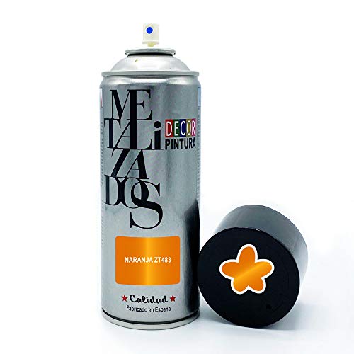 Pintura Spray METALIZADA Naranja 400ml imprimacion para madera, metal, ceramica, plasticos / Pinta Radiadores, bicicleta, coche, plasticos, microondas, graffiti