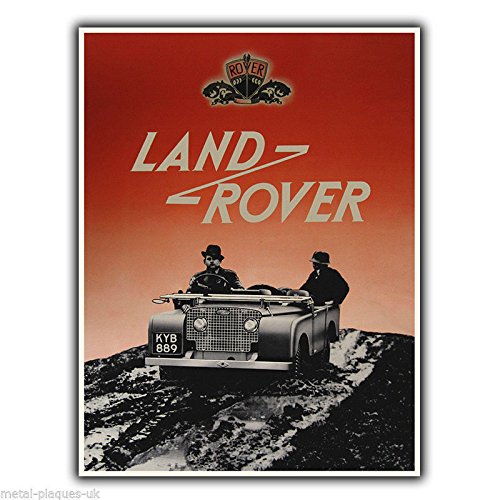Placa de metal para pared de Land Rover, diseño retro de anuncios antiguos, de 20,3 x 30,5 cm