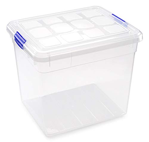PLASTIC FORTE, Caja de almacenamiento, Transparente, 35 litros, sin ruedas