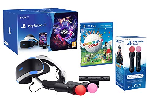 PlayStation VR2 Everybody's Golf + VR Worlds + 2 Mandos Twin Move Controllers