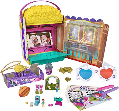 Polly Pocket Cofre con forma de cubo de palomitas, incluye 20 sorpresas, juguete para regalo +4 años (Mattel GVC96)