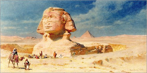 Póster 180 x 90 cm: The Sphinx of Giza, 1874 de Carl HAAG/Bridgeman Images - impresión artística, Nuevo póster artístico