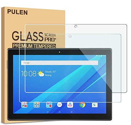Protector de pantalla Pulen para tablet Lenovo TAB E10 (TB-X104F), vidrio templado de alta calidad, sin burbujas y antihuellas, compatible con la funda, película HD2.5D (paquete de 2)
