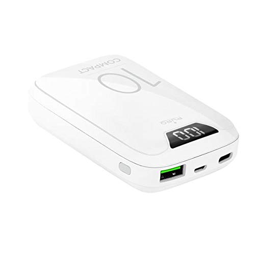 Puro – Batería de Emergencia Externo, tecnología Fast Charge '15 W MAX, batería Polímero, 10 000 mAh, 1 Puerto USB-A + 1 Puerto USB-C, Incluye 1 Cable Micro USB (20 cm) – Blanco