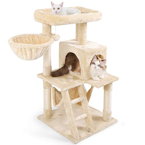 rabbitgoo Rascador para Gatos Árbol para Gato 99CM Multi-Piso Rascadores con Nidos y Hamaca Grande Árboles Rascador para Escalar Centro de Juego con Percha de Felpa para Actividad y Relajante Blanco rabbitgoo Rascador para Gatos Árbol para Gato 99CM Multi-Piso Rascadores con Nidos y Hamaca Grande Árboles Rascador para Escalar Centro de Juego con Percha de Felpa para Actividad y Relajante Blanco
