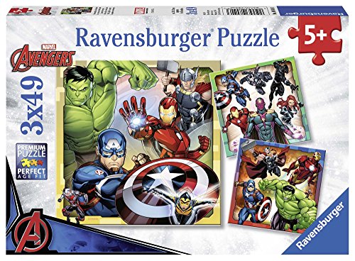 Ravensburger - Puzzle 3 x 49, Avengers (08040)