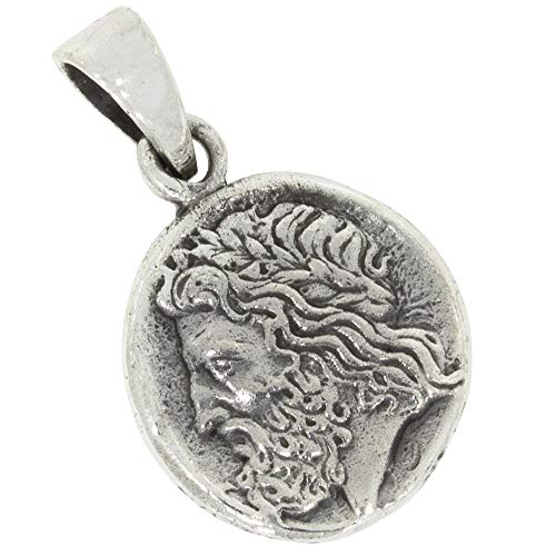Réplica de la antigua moneda griega colgante de plata 925