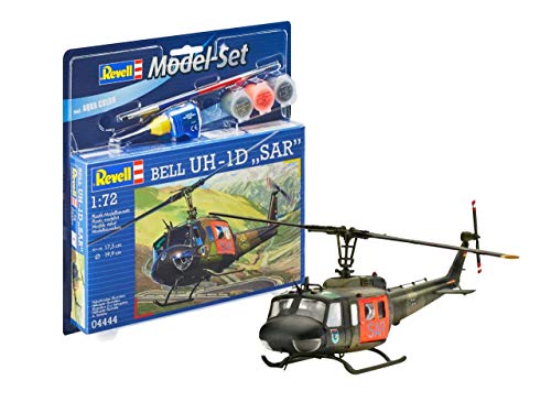 Revell-Model Set Bell UH-1D SAR maqueta con Colores básicos, Pegamento y Pincel, barnizar (64444)