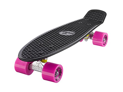 Ridge Retro 22 Skateboard, Unisex, Negro/Rosa, 58 cm