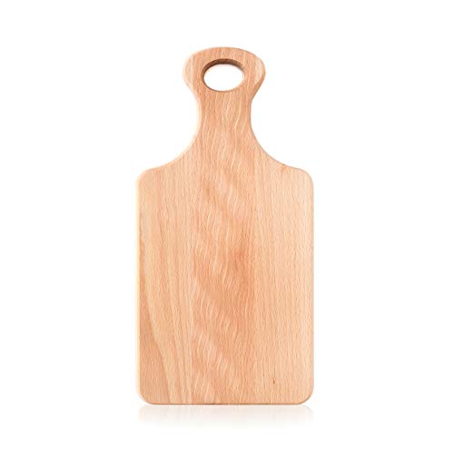 RiveraKitchen Tabla de cortar pequeña de madera de haya ¦ Tabla de cortar de madera antibacteriana ¦ Tabla de servir para el hogar, restaurante o bar ¦ Tabla de desayuno ¦ Grande 26 х 12,5 x 1,5 cm