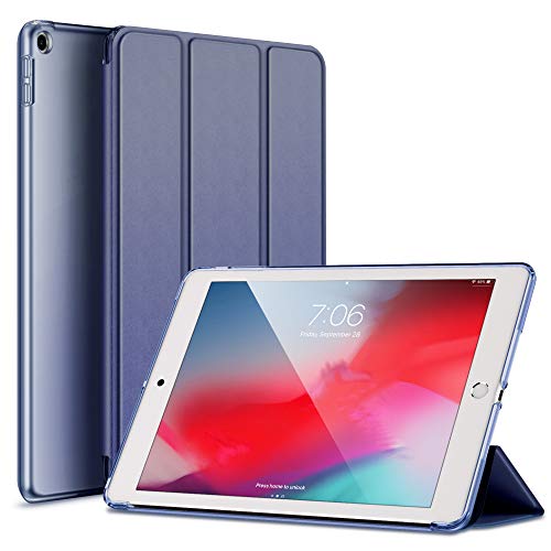 RKINC Funda para iPad de 9,7 pulgadas 2017/2018, de piel sintética con función atril y función atril para iPad de 9,7 pulgadas (modelo 2018/2017, 6ª/5ª generación) (azul marino).