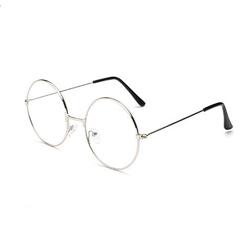 ROSENICE, Gafas redondas Unisex, Retro Gafas de lentes transparentes, Ultraligeras para Cosplay (Plata) ROSENICE, Gafas redondas Unisex, Retro Gafas de lentes transparentes, Ultraligeras para Cosplay (Plata)