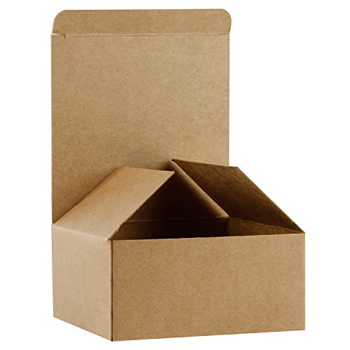 RUSPEPA Cajas De Regalo De Cartón Reciclado - Caja De Regalo Pequeña con Tapas para Manualidades, Cupcake Y Galletas - 13X13X8 cm - Paquete De 30 - Kraft