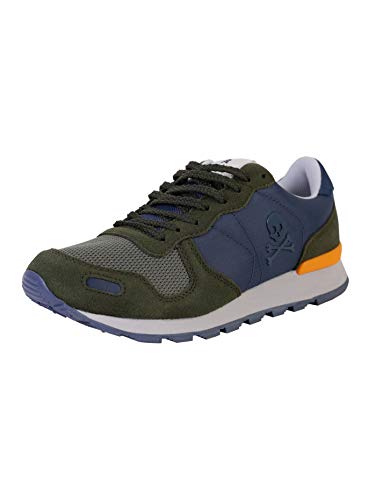 Scalpers Folk Sneakers - Sneaker para Hombre, Talla 43, Color Verde Militar