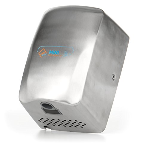 Secador de manos automático Jet Dryer Mini, potente y compacto, acero inoxidable, color plateado