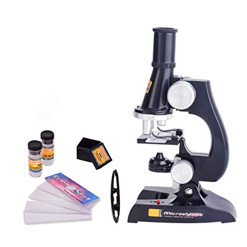 Sipobuy Microscopio para niños, 100x 200x 450x Magnification Children Science Microscope Kit con Luces LED, Mi Primer microscopio de Juguete para educación temprana