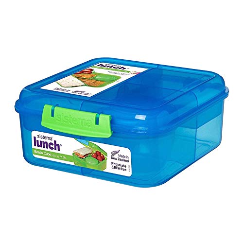 Sistema Bento Cube Box para el almuerzo con frutas/yogur olla, 1,25 L, 1 unidad [colores surtidos]
