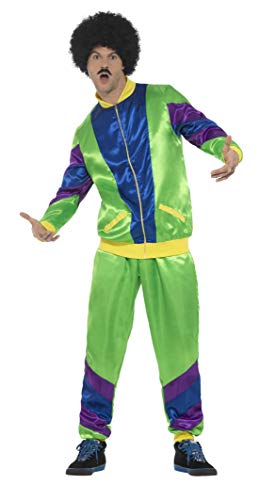 Smiffy'S 43129M Chándal De Tactel Superactual Años 80 Para Hombre, Verde, M - Tamaño 38"-40" Smiffy'S 43129M Chándal De Tactel Superactual Años 80 Para Hombre, Verde, M - Tamaño 38"-40"