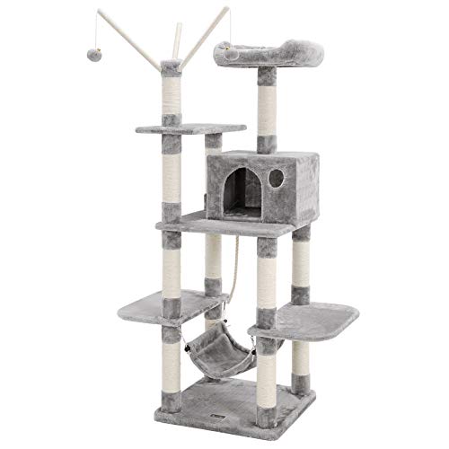SONGMICS Árbol para Gatos, Rascador de Gatos, Gris Claro PCT86W SONGMICS Árbol para Gatos, Rascador de Gatos, Gris Claro PCT86W