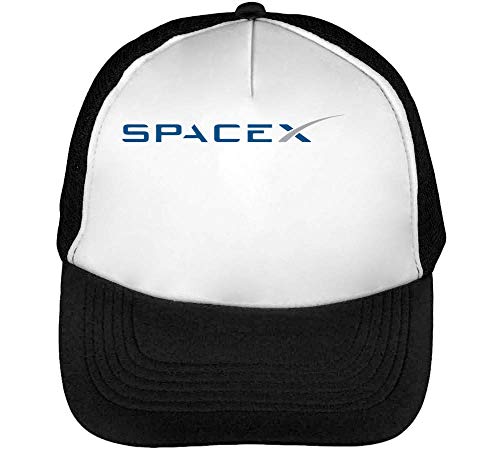SpaceX Logo Gorras Hombre Snapback Beisbol Negro Blanco