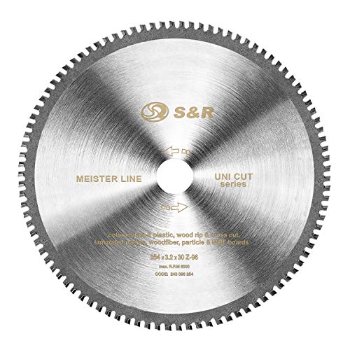 S&R Disco de corte 254 Madera y Metales - 96 Dientes / Hoja de sierra circular. calidad profesional S&R Disco de corte 254 Madera y Metales - 96 Dientes / Hoja de sierra circular. calidad profesional