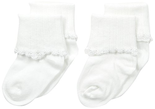 Stride Rite Little Girls - Juego de 2 muñecos para niña con borde brillante, color blanco, 7-8,5 cm Stride Rite Little Girls - Juego de 2 muñecos para niña con borde brillante, color blanco, 7-8,5 cm