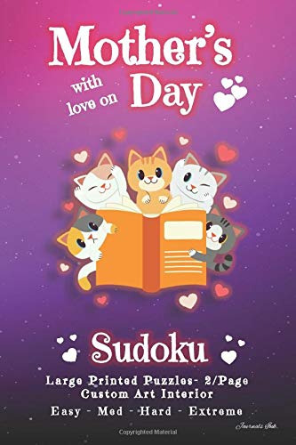Sudoku: 2 Per Page - 202 9x9, FULL SIZE LARGE PRINTED Easy to Extreme Puzzles, Rules & Solutions / Answers Book. Kitty Cat Book. Plenty of Margin ... & Family. Beautiful Custom Interior. (SM2)