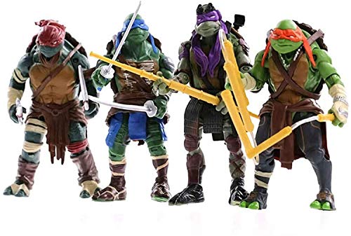 Teenage Mutant Ninja Turtles Suit 4 Figuras de Acción de PVC Teenage Mutant Ninja Turtles, Adecuado La Colección de Cumpleaños de Niños, 4.8 Pulgadas