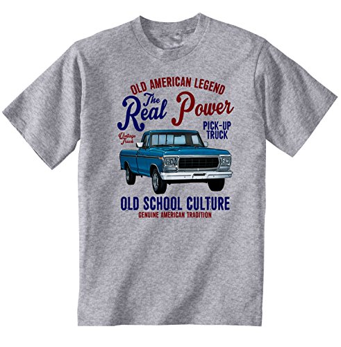TEESANDENGINES Ford Pick UP Truck Camiseta Gris para Hombre de Algodon Size Large