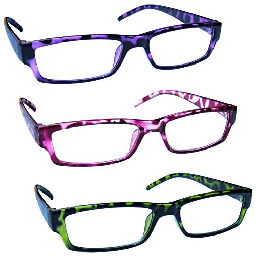 The Reading Glasses Company Gafas De Lectura Púrpura Rosa Verde Ligero Cómodo Lectores Valor Pack 3 Hombres Mujeres Rrr32-546 +3,00 3 Unidades 88 g