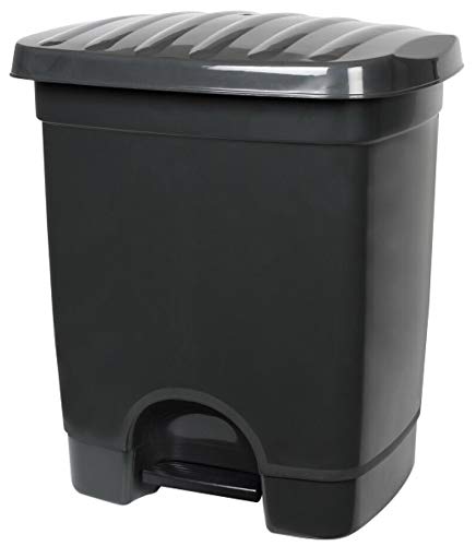 TIENDA EURASIA® Cubo de Basura con Pedal para Cocina - 35L - Material de Plastico Reciclado Ecológico - Medidas: 40X33X47 cm (Antracita)